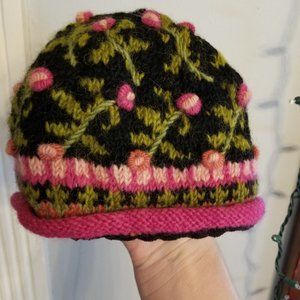 Hand-Embroidered Wool Hat